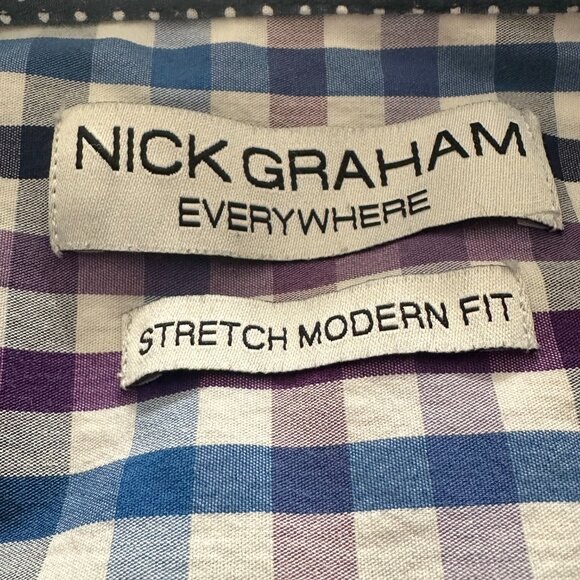 Nick Graham Everywhere Stretch Modern Fit Shirt Size L 16–16.5 - Picture 3 of 6